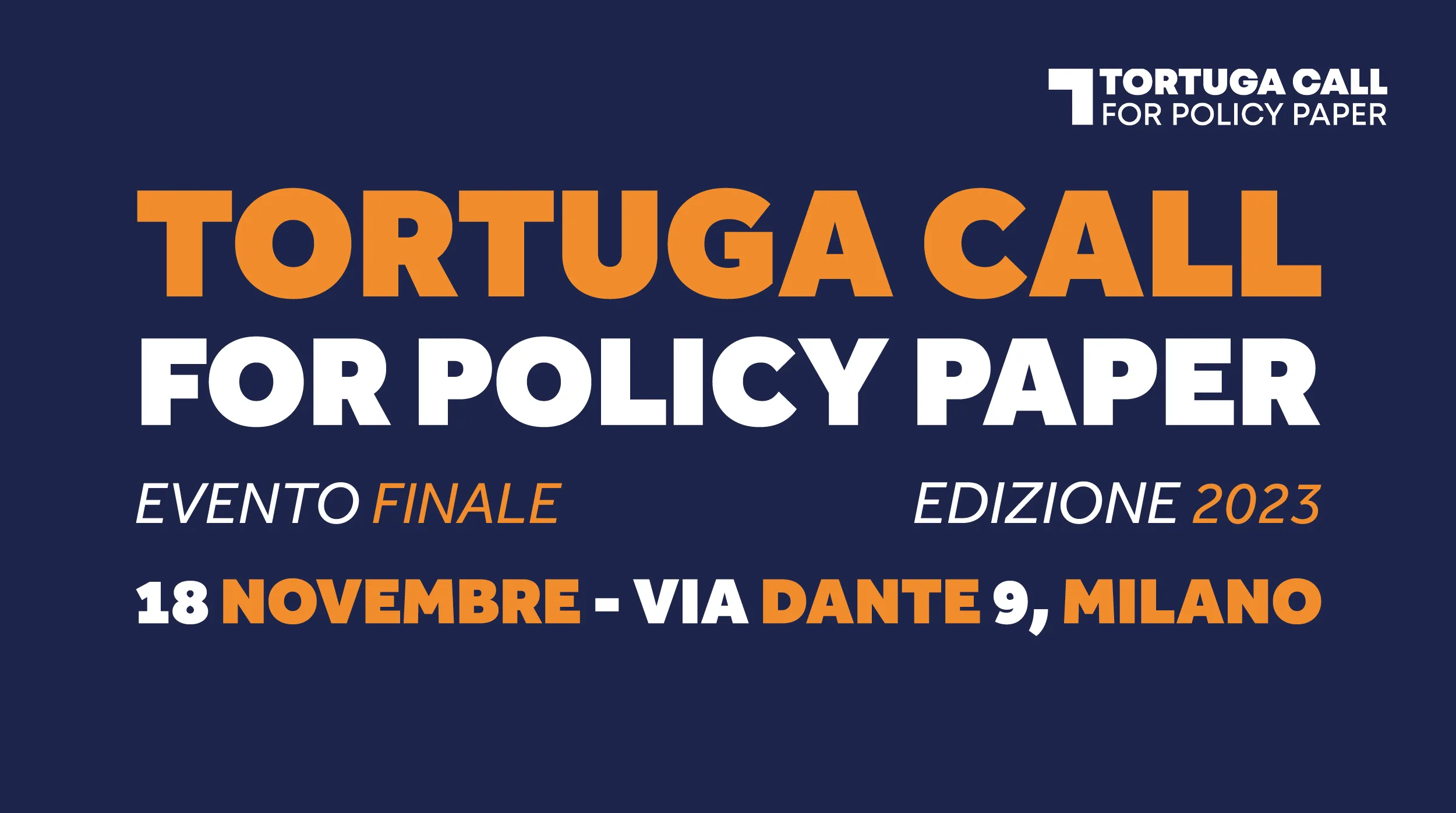 Premiazione Tortuga Call for Policy Paper – 2023